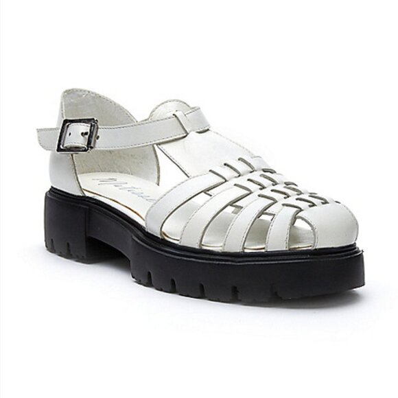 Matisse Shoes - Matisse "Dart" White Black Fisherman Platform Sandal Size 8